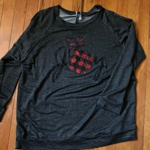 CHRISTMAS TOP - 3x - JOY - BUFFALO PLAID ORNAMENT